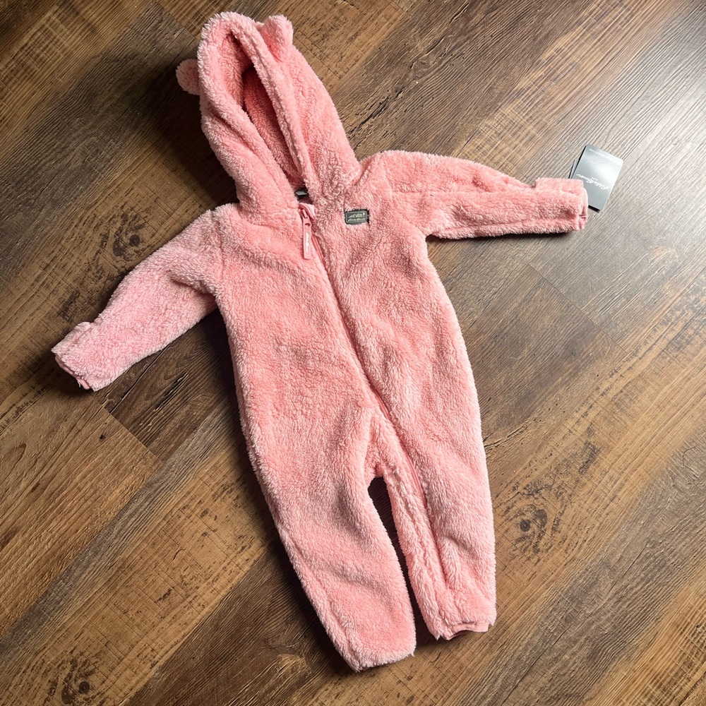 Eddie Bauer Cozy Pink Fleece Kids One Piece 18 Mo NWT